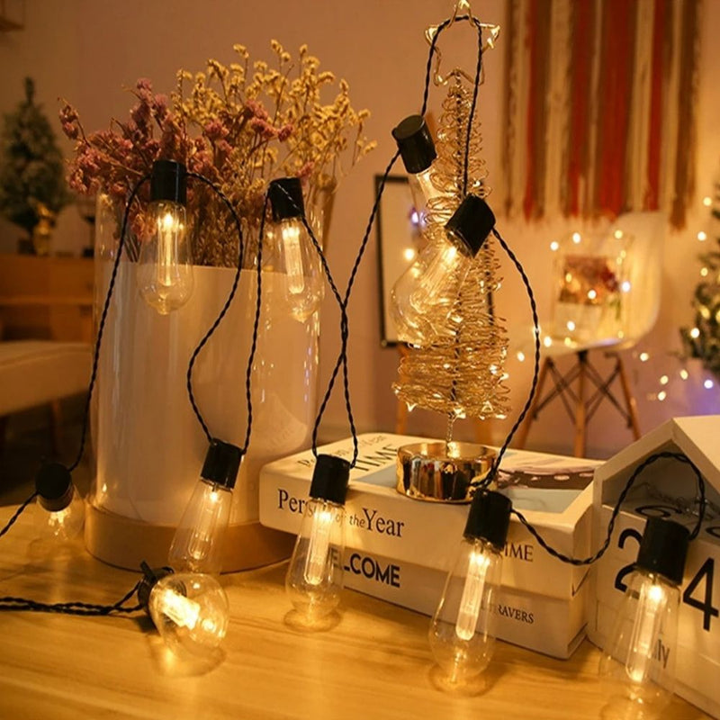 Varal de Lâmpadas LED Solar com Controle - Ilumine Exteriores