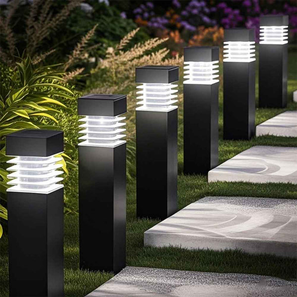 Luminária LED Solar Retangular para Caminhos - Ilumine Exteriores